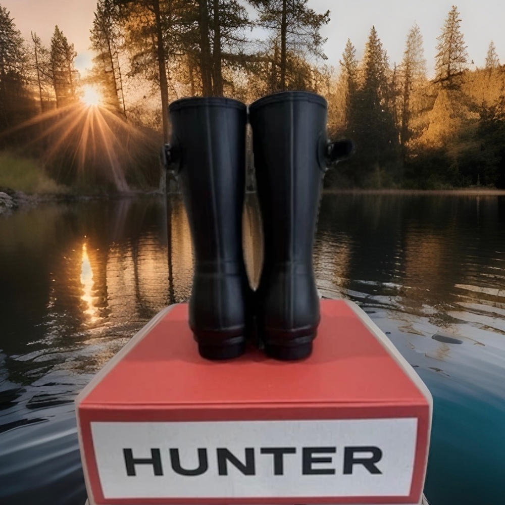 Hunter Original Short Rain Boot Women Waterproof Matte Comfort Black Trending - Picture 6 of 8